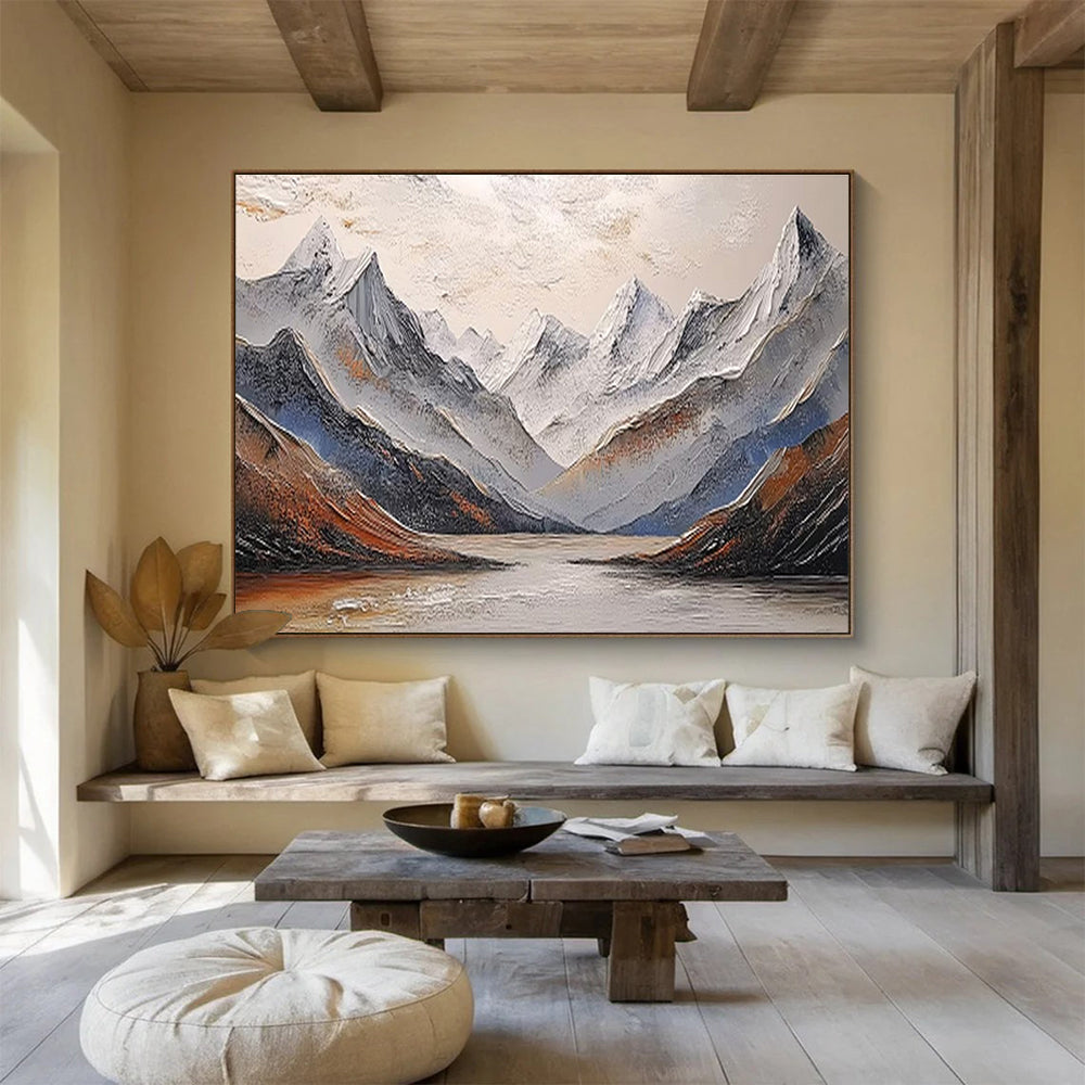 “Textured Alpine Landscape” - Impasto Mountain Painting On Canvas DKS456