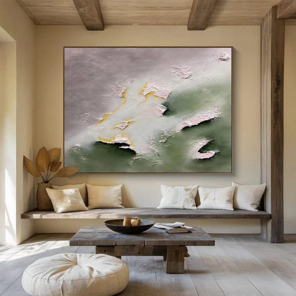 “Pastel - Textured Abstract Forms” - Textured Oil Painting on Canvas DKS918