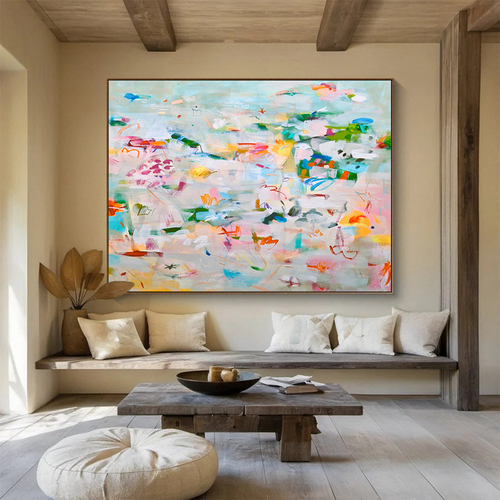 Colorful Eclectic Abstract Painting On Canvas DKS036