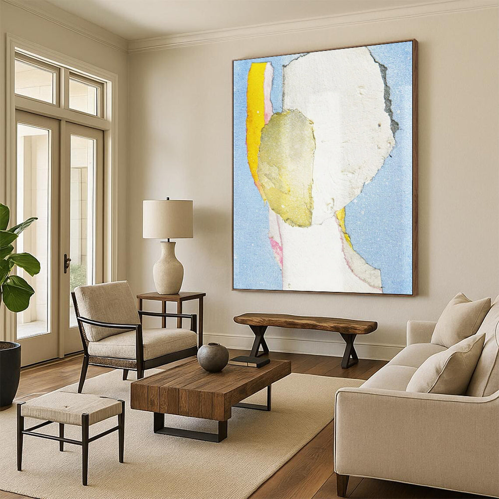 “Pastel Collage Portrait” - Mixed - Media Collage Painting On Canvas PT2225