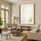 “Neutral Tones with Black Lines” - Minimalist Abstract Painting On Canvas DS025