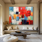 “Colorful Cube Cluster” Abstract Painting On Canvas DKS277
