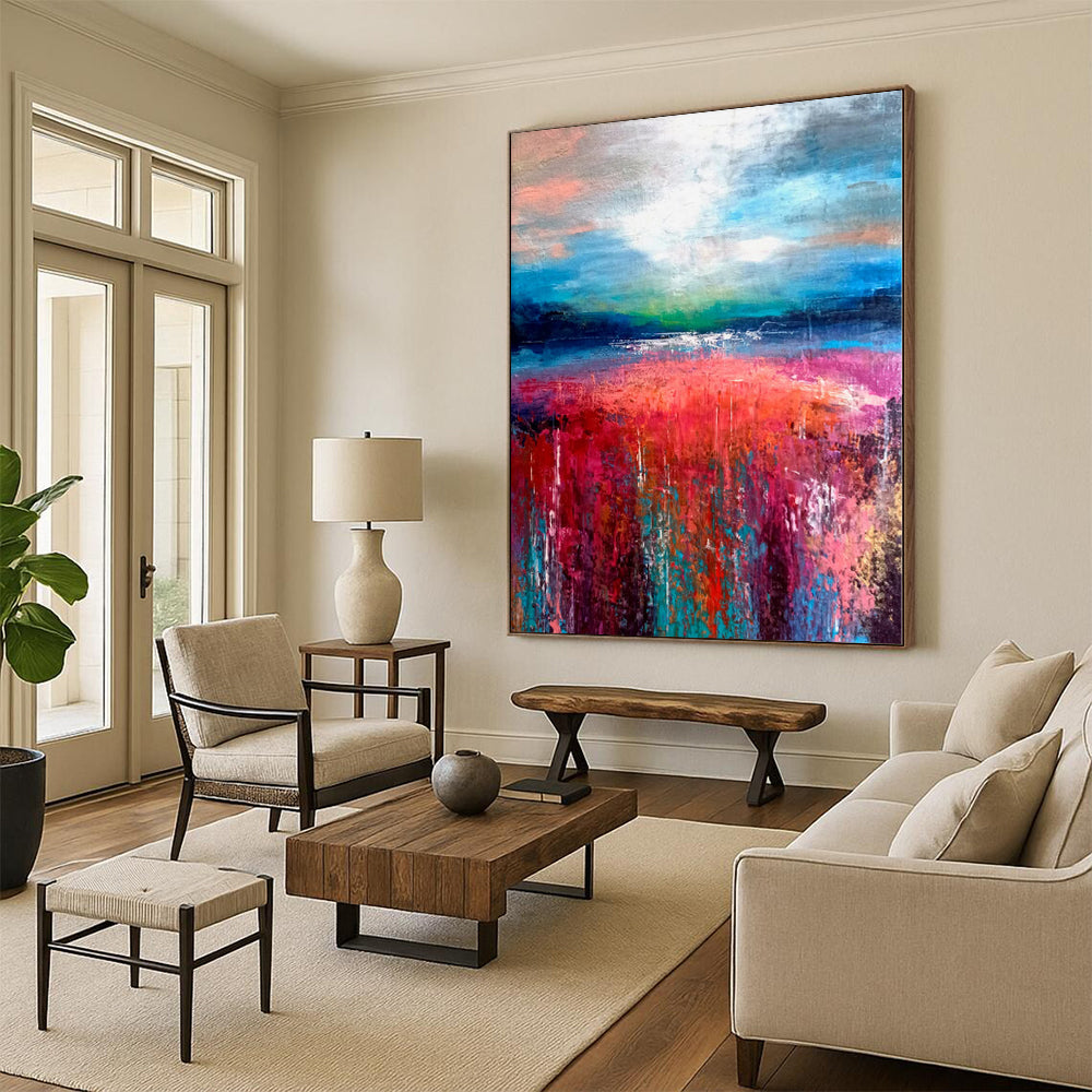 “Vibrant Field Abstract” - Abstract Landscape - Inspired Painting On Canvas PS0012