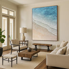 “Aerial Beach Waves” - Serene Coastal Landscape Painting On Canvas DS314