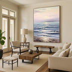 “Pastel Seaside Sunset” - Coastal, Serene - Themed Painting On Canvas PT1596