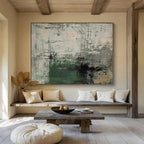 “Gray - Green Abstract Textures” - Industrial - Style Abstract Painting On Canvas PT1577