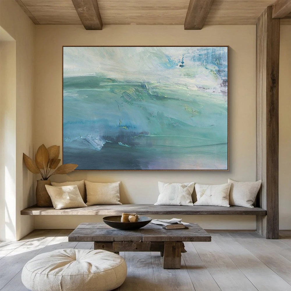 “Teal - Purple Waves” - Expressive Seascape Painting On Canvas DKS417