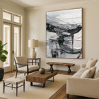 “Grey - Black Textured Abstract” - Abstract Expressionist Painting On Canvas PT1297