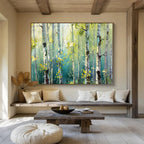 Aspen Glow - Forest Oil Painting, Fit for Reading Nook & Yoga Studio DKS670