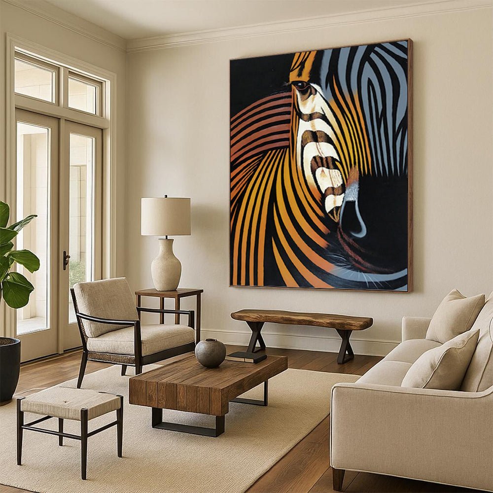 “Color - Revamped Zebra Profile” Painting On Canvas PT1447