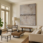 “Cracked Beige Texture” - Beige Abstract Minimalist Painting On Canvas PS0703