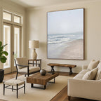 “Grey Beach & Waves” - Serene Landscape Painting On Canvas DS310
