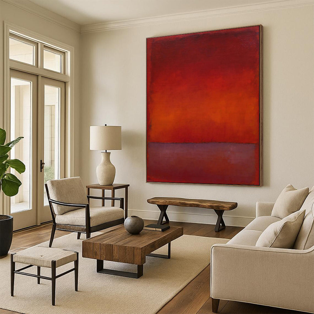 “Red - Orange Gradient Abstract” - Color - Field Painting On Canvas PT1946