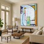 “Colorful Urban Abstract” - Abstract Cityscape Painting On Canvas PT2374