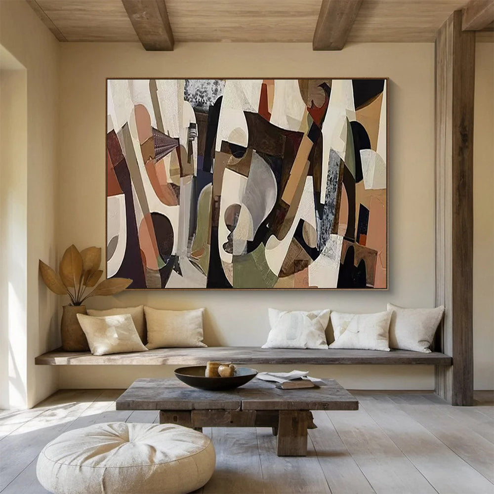 “Geometric Cubist Abstract” - Cubist Abstract Painting, Ideal for Art Gallery & Modern Living Room DKS621