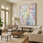 “Pastel - Toned Abstract Figures” - Soft Impressionistic Painting On Canvas PS0364