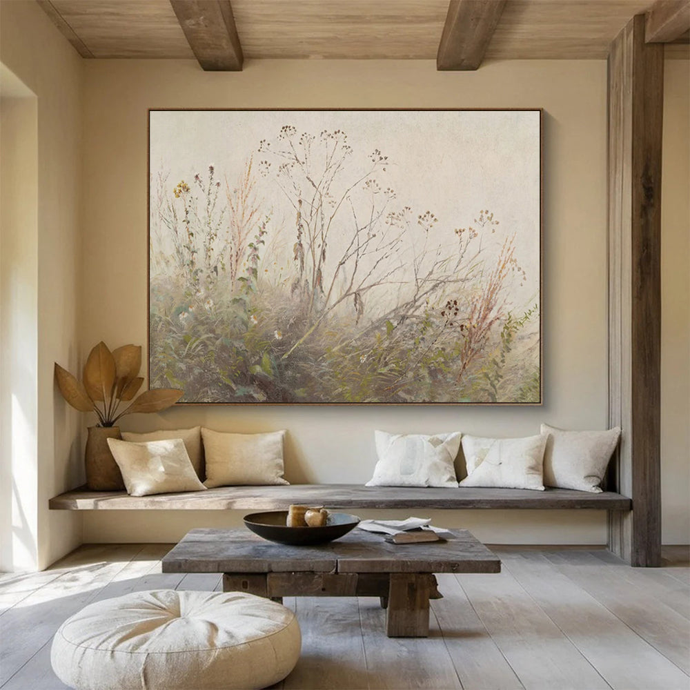 “Subtle Wild Grass Study” - Realistic Watercolor Painting on Canvas PT1487