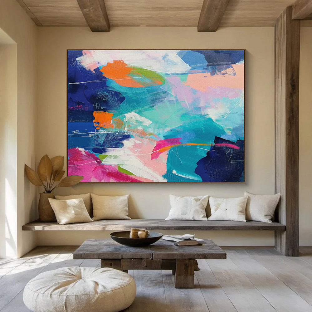 “Colorful Ocean Waves” - Abstract Seascape Painting On Canvas DKS489