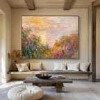 “Pastel Floral Landscape” - Soft Impressionistic Art On Canvas PT195