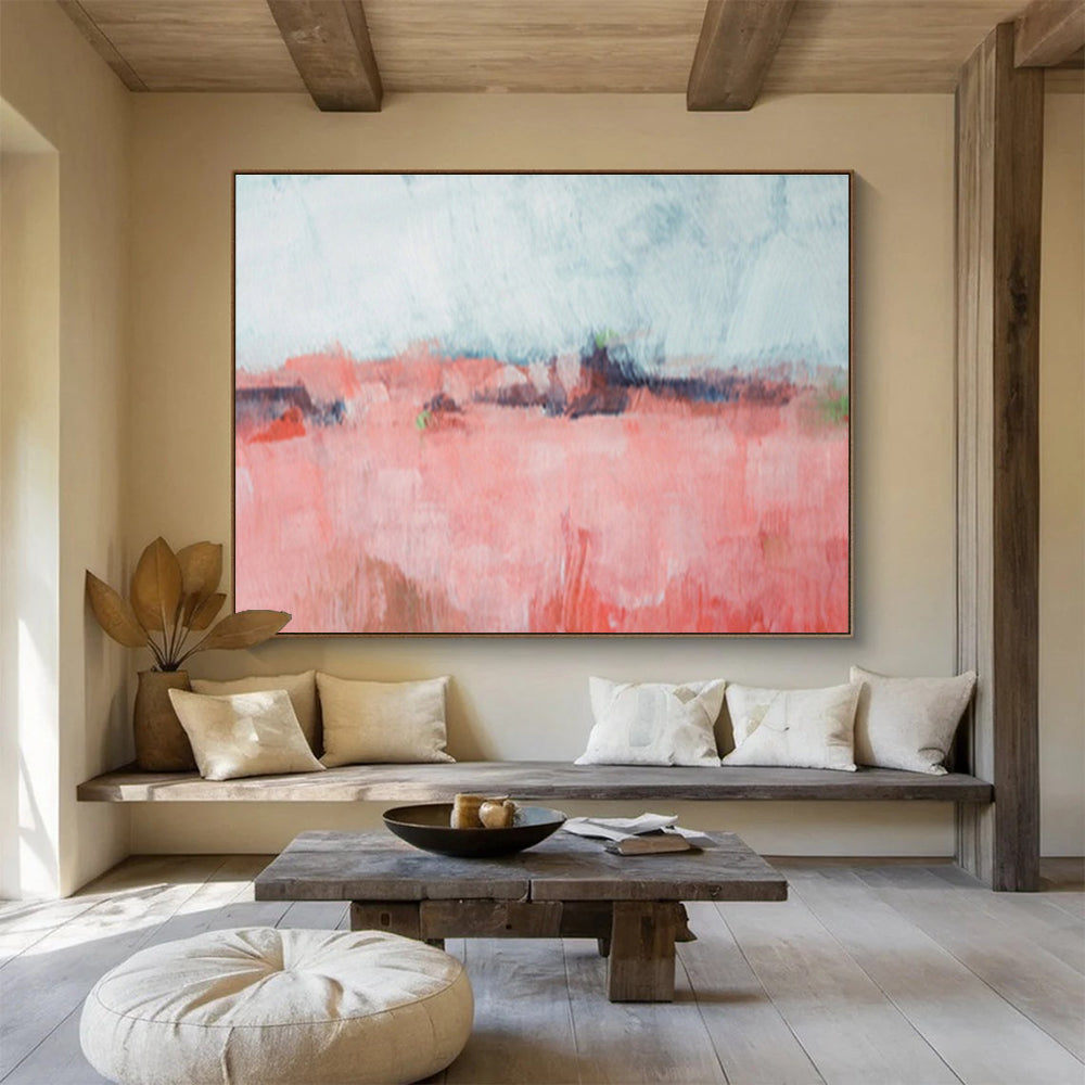“Coral Fields” - Abstract Landscape Painting On Canvas DKS416