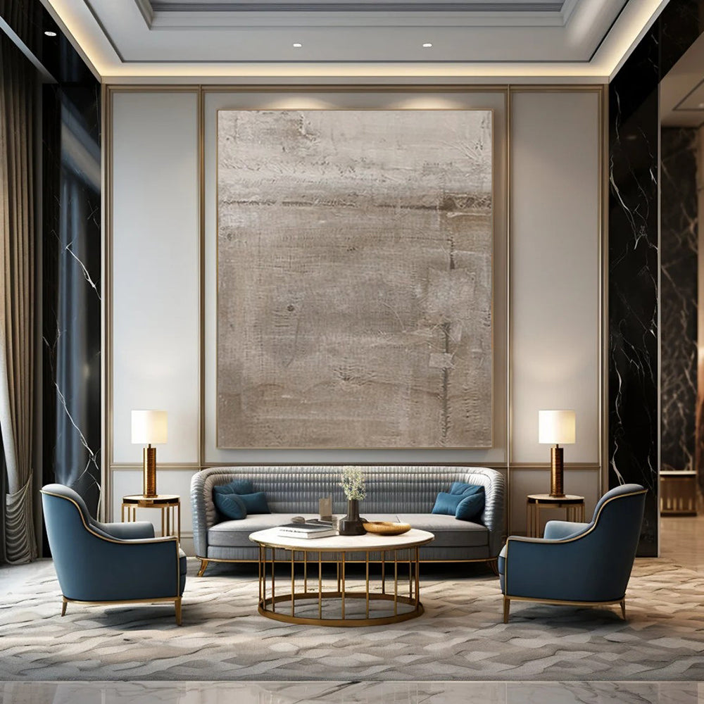 Beige Textured, "Warm Simplicity" – Textured Abstract Painting On Canvas PS0980