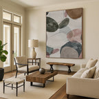 “Colorful Oval Overlaps” - Watercolor - Style Abstract Painting On Canvas PT1157