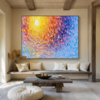 “Colorful Swirling Sun” - Impressionistic Oil Painting On Canvas DKS881