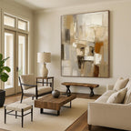 “Neutral Abstract Blocks” - Neutral Multicolor Abstract Painting PS0610