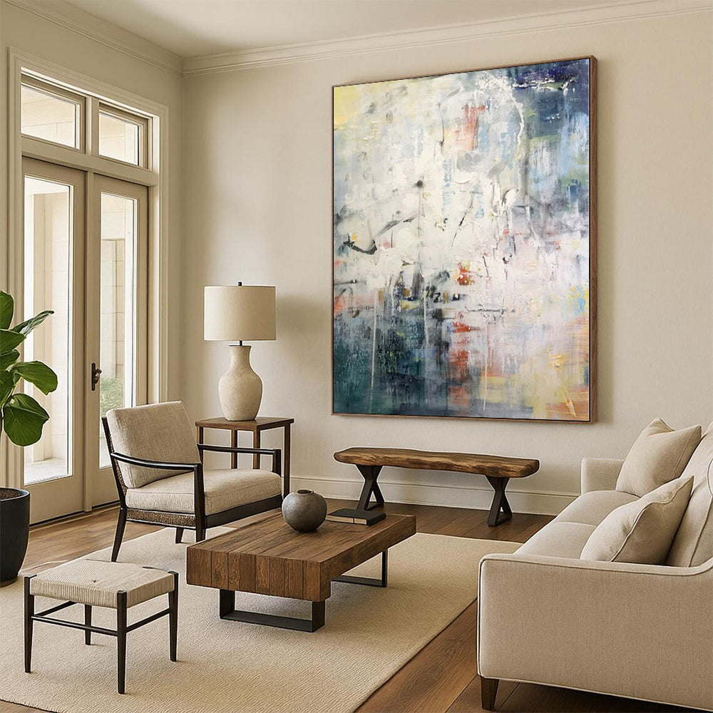 “Multi - colored Abstract Chaos” - Dynamic Abstract Painting On Canvas PS0298