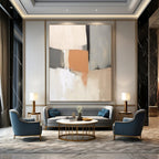 Muted Tones, "Soft Geometry" – Abstract Geometric Painting On Canvas PS1040