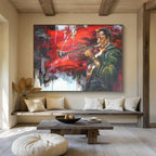 “Jazz Musician Portrait” - Expressive Portrait Painting, Great for Music Room & Urban Loft DKS636