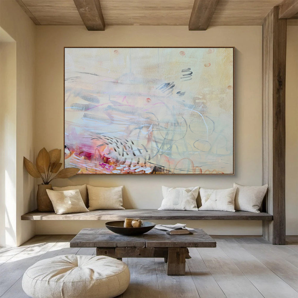 Subtle Color Abstract Painting On Canvas DKS066