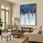 “Gradient Blue Dripping Forms” - Abstract, Fluid - Styled Painting On Canvas PT1537