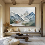 “3D Textured Mountain Range” - Sculptural Landscape Painting On Canvas DKS453