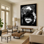 “Black & White Abstract Portrait” - Expressive Brushstrokes on a Face Painting On Canvas DS232