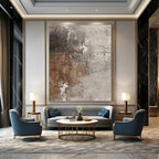 “Gray - Brown Textured Abstract” - Rustic Abstract Painting On Canvas PS0116