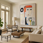 “Colorful Cubist Face” - Cubist Portrait Painting On Canvas DS004