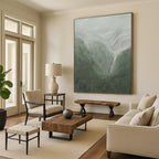 “Misty Mountain Waterfall” - Atmospheric, Landscape Painting On Canvas PT1490