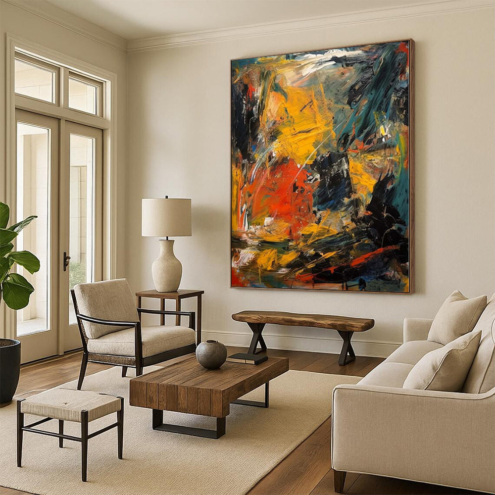 “Intense Abstract Expression of Raw Emotion” - Bold Abstract Painting On Canvas PS0240