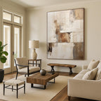“Neutral Textured Abstract” - Minimalist Abstract Painting On Canvas PT1310