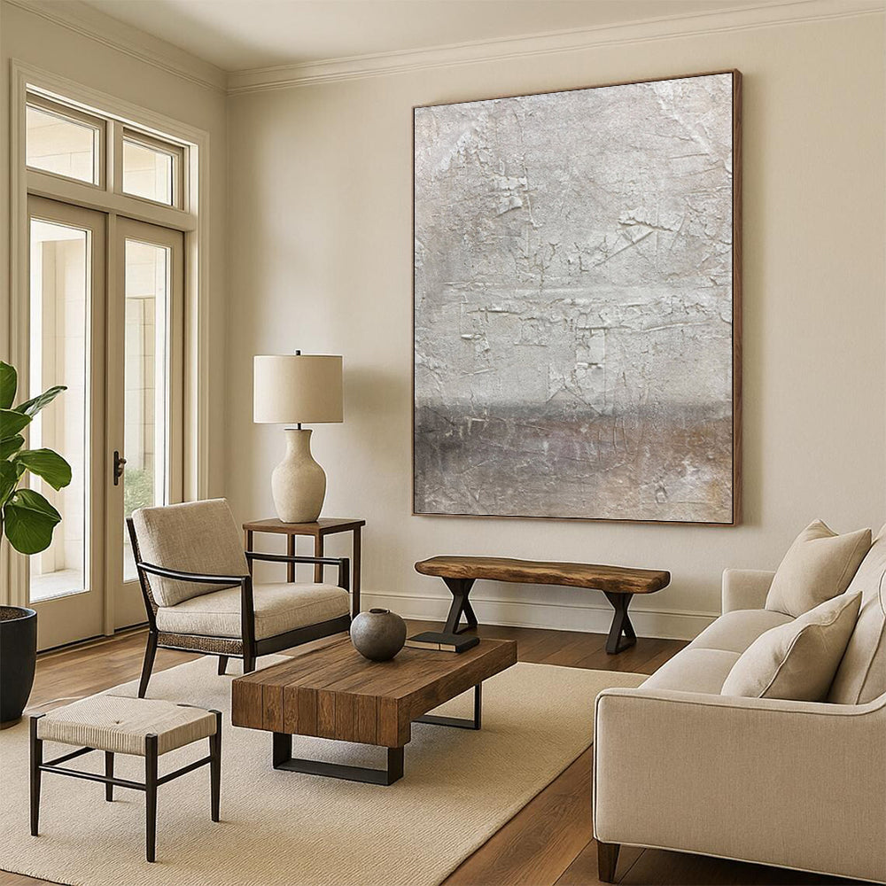 “Textured Neutral Abstract” - Subtle, Abstract Painting On Canvas PT1491