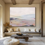 “Pastel Toned Mountain and Plain Landscape” - Ethereal Landscape Painting On Canvas PT129