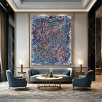 Colorful Tangled Lines on White "Color Chaos" Abstract Painting On Canvas PS1316