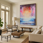 “Sunset Sea Abstract” - Coastal Abstract Painting On Canvas PS0058