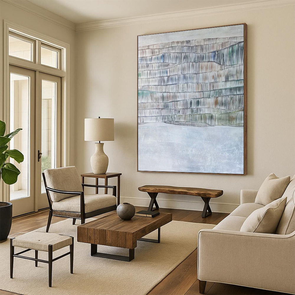 “Color - Infused Textured Layers” - Mixed - Media Abstract Painting On Canvas PT1043