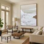 “White and Beige Textured Layers” - Layered Abstract Painting On Canvas DS374