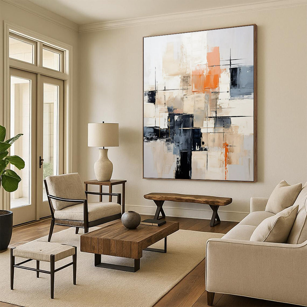 “Neutral Tones Abstract” - Textured Abstract Expressionist Painting On Canvas PT2261