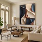 “3D Curved Paper Art” - Sculptural Abstract Painting On Canvas PT1023