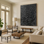 “Black Textured Pattern” - Minimalist Abstract Painting On Canvas PT2361
