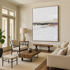 “White and Brown Abstract” - Abstract, Subtle - Styled Painting On Canvas PT1664